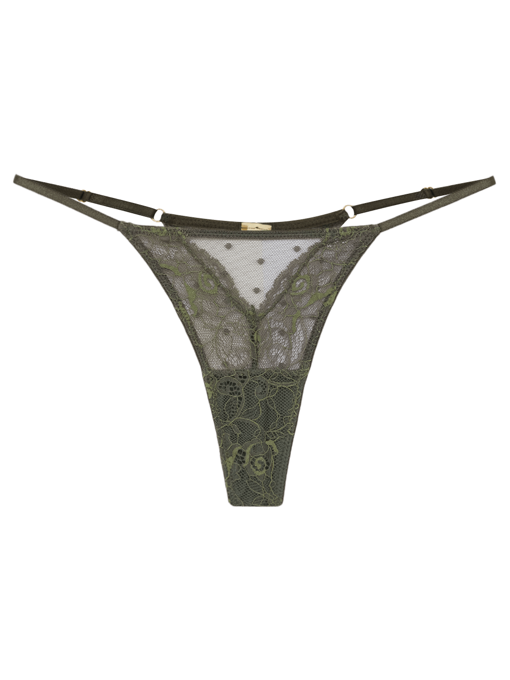 Calcinha String Renda Gigi Verde Beetle