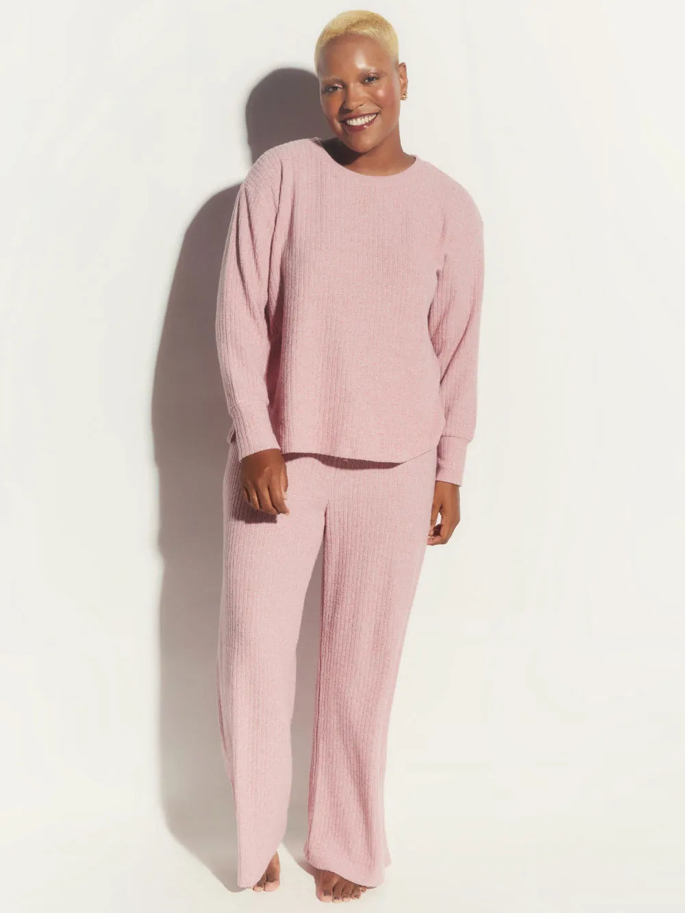 Pijama Longo Manga Longa Ribana Sky Sky Rosa Make